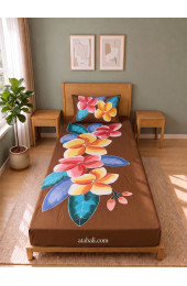 Hand Painted Rayon Bedsheet Set Single Size